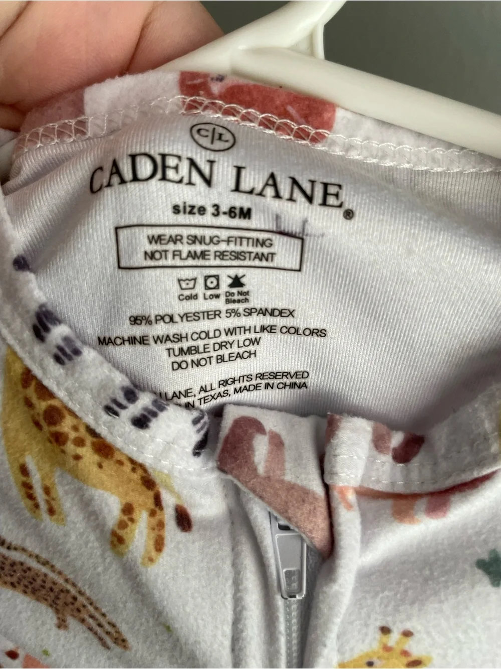Caden Lane White Safari Animal Print Footed One-Piece
